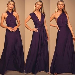 Lulu’s Always Stunning Convertible Maxi Dress Multi-Way Purple